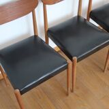 4 Scandinavian chairs skaï black