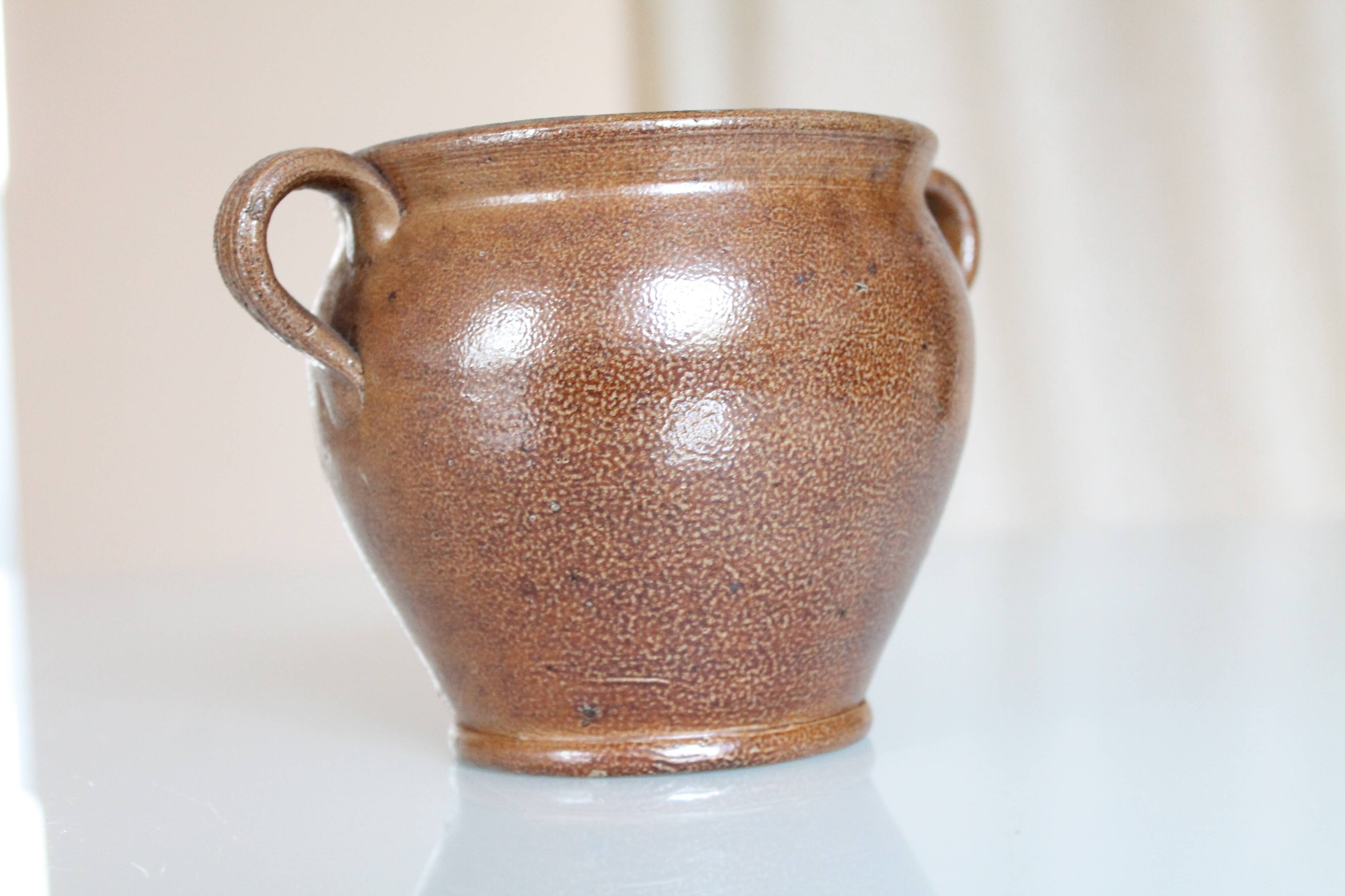 Glazed stoneware jar, antique ceramic