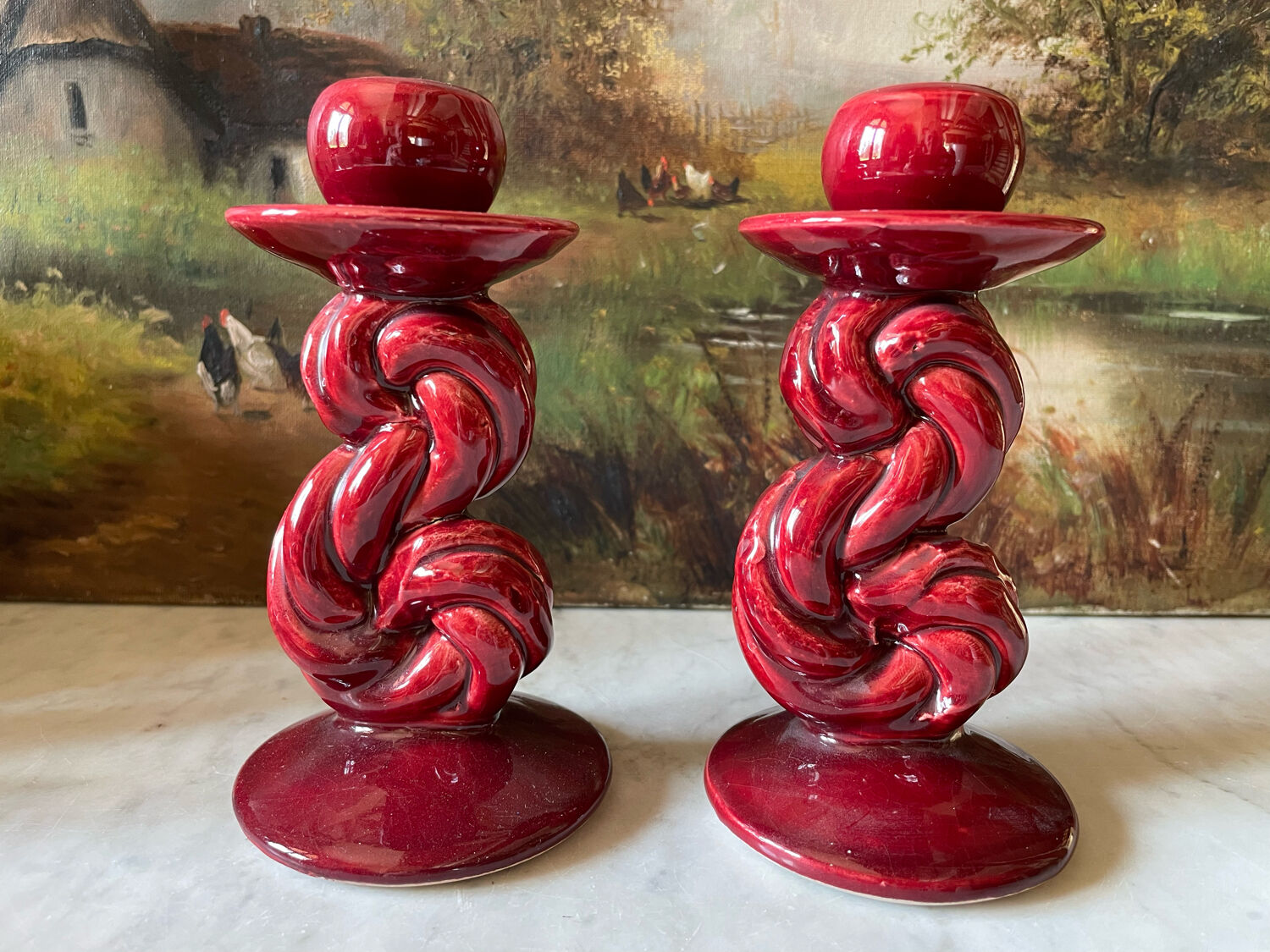 Ceramic candlesticks 1950