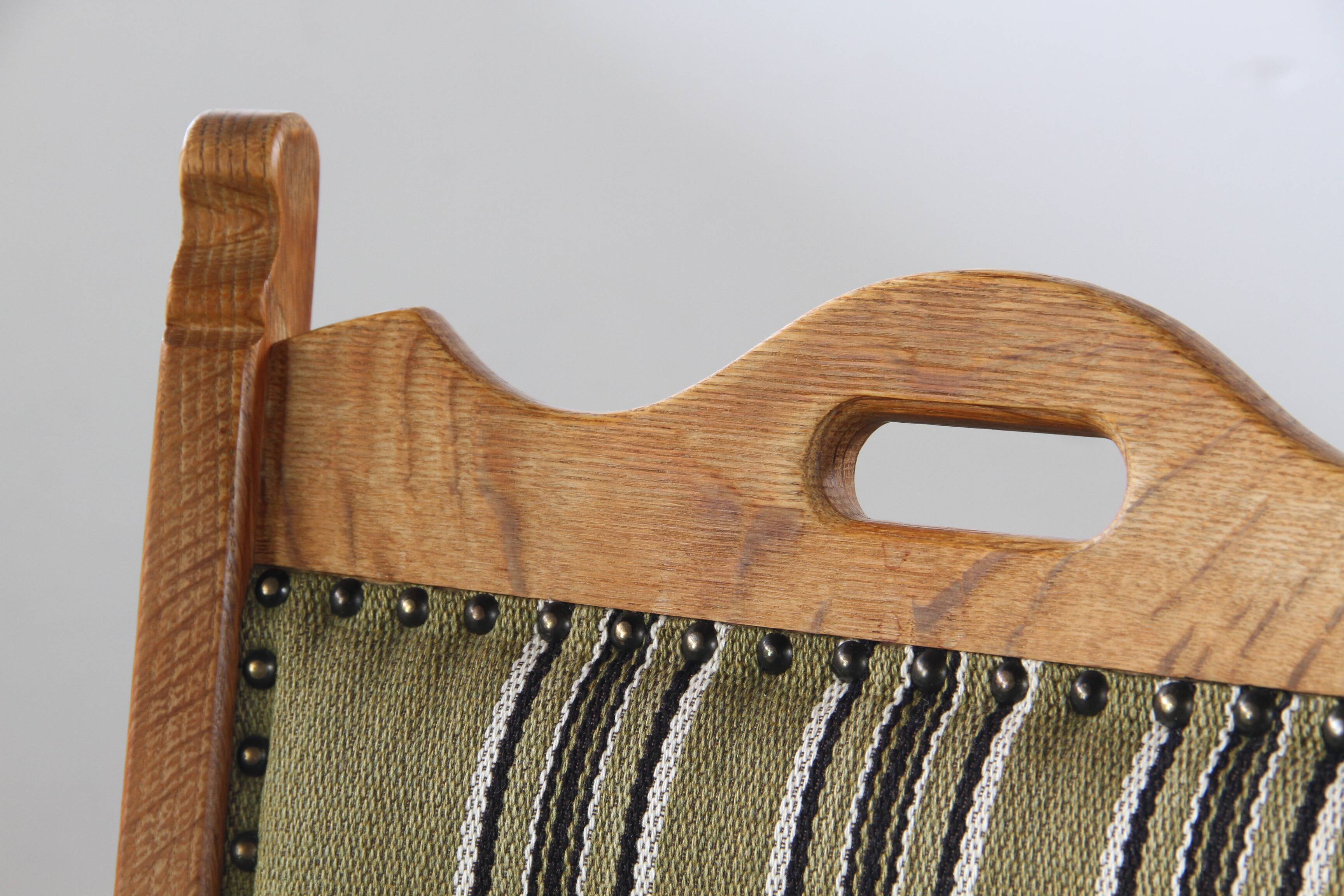 Chaises de salle à manger en chêne danois brutaliste des années 1960 dans le style de H. Kjærnulf