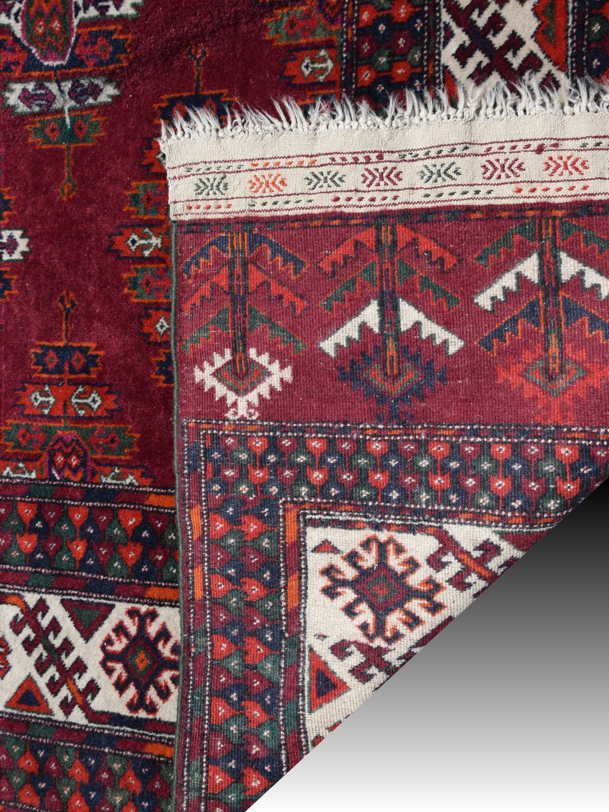 Turkmen Yomud Bukhara Oriental Rug: 2.40 X 1.60 Meters