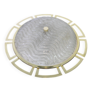 Grand plafonnier Sputnik en laiton style Stilnovo, années 1970