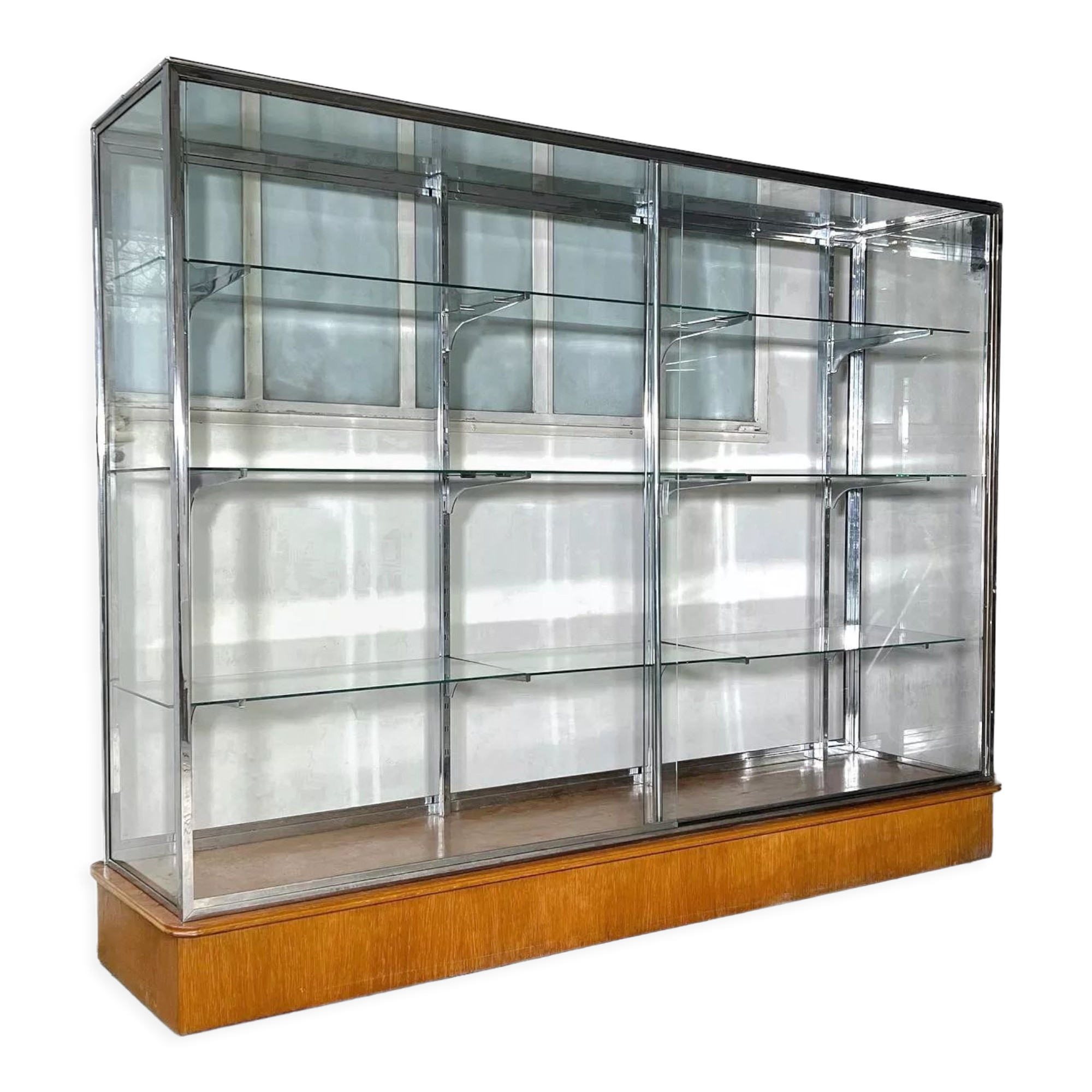 Glass & chrome showcase, 1980