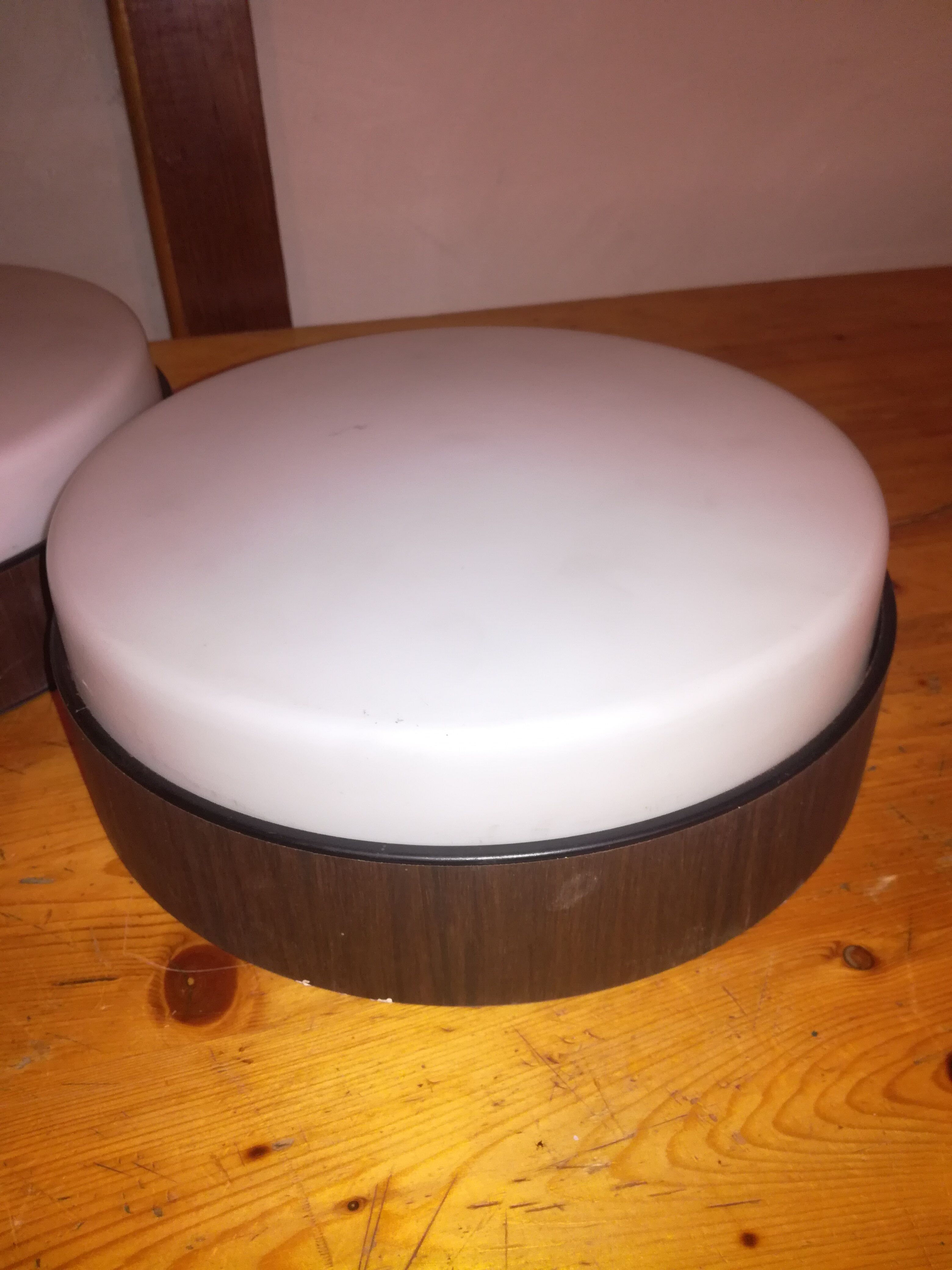 Pair of 70's opaline appliques