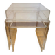 Set of 3 nesting tables in plexiglass.