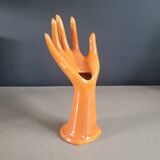 Terracotta-colored porcelain hand-sewn soliflore