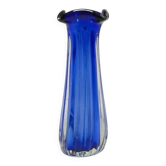 ABN Vase, mid-century modern, blue glass, design by J. Hospodka