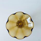 Vase tulipe ancien en verre ambré