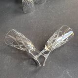 8 champagne flutes - cut crystal – cristalleries royales de champagne
