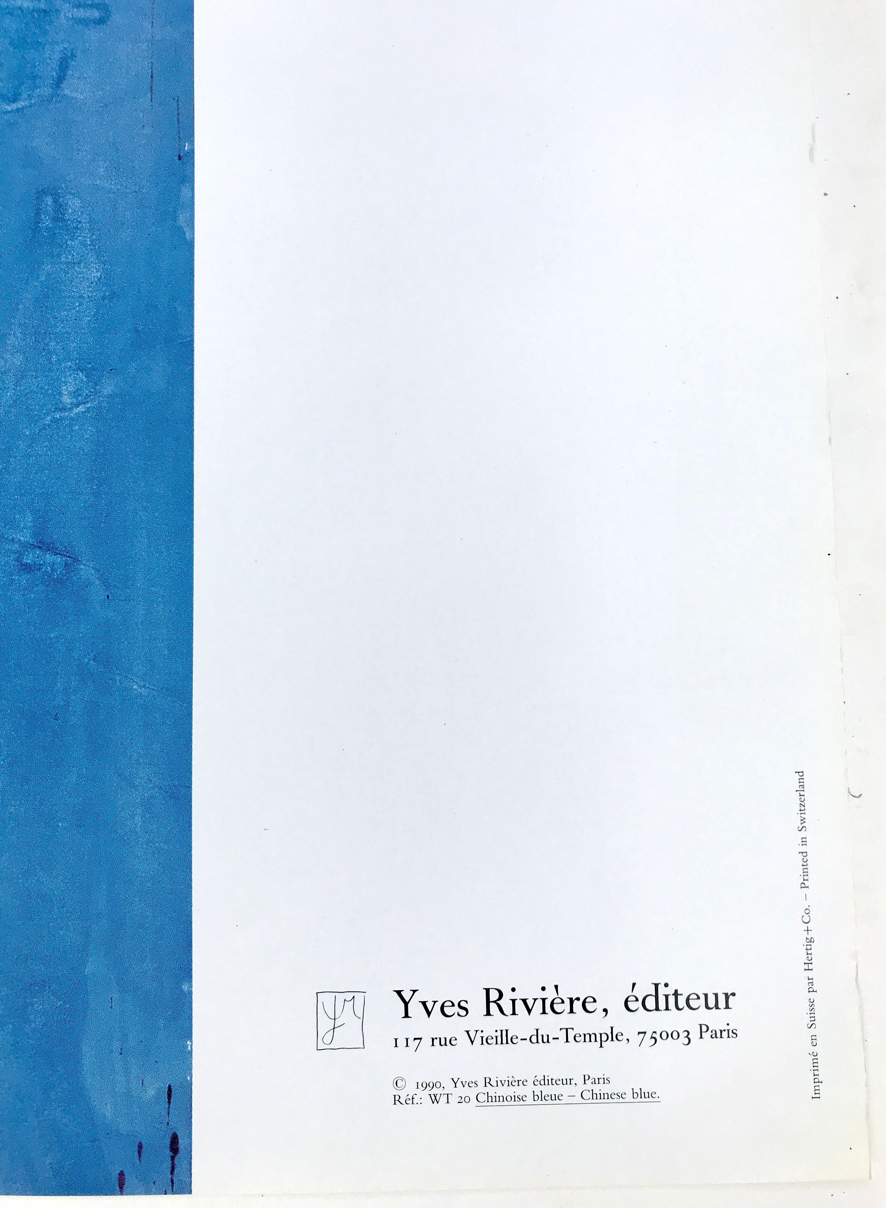 Art poster after Walasse TING, Untitled in blue and green (vertical format)