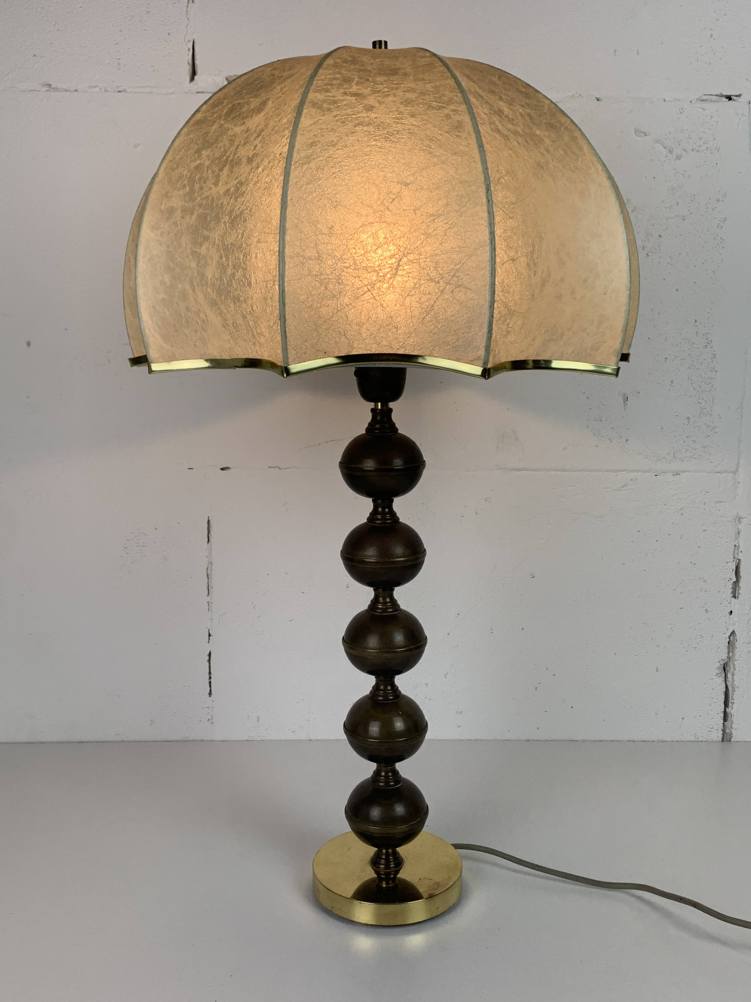 Midcentury Scandinavian brass cocoon mushroom lamp, Borens, Sweden 1960s