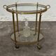Rolling dessert trolley, brass service cart