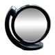 Small vintage black plastic swivel makeup mirror - Space Age Design - 1970s
