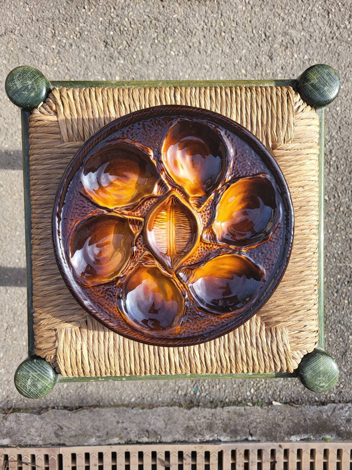 5 earthenware oyster plates from Saint Clement, 1960s