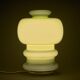 Vintage 1970s Green Cased-Glass Mushroom Lamp From Sweden.