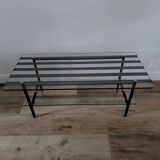 Vintage coffee table in glass and mirror strips