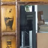 Chinese-inspired wooden mirror