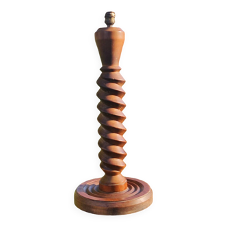 Grand Pied de lampe en bois tourné