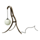 Sculptural table lamp with globe