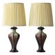 Pair of Art Deco Ceramic Table Lamps, Flambé Glaze, Belgium, 1920s, New Lampshades