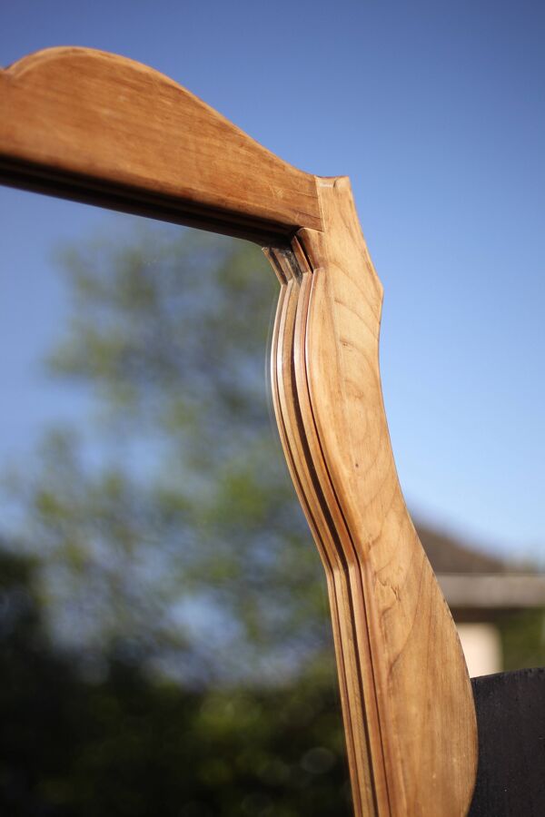 Miroir bois, grand miroir à poser ou mural, miroir vintage, miroir artisanal, décoration intérieur