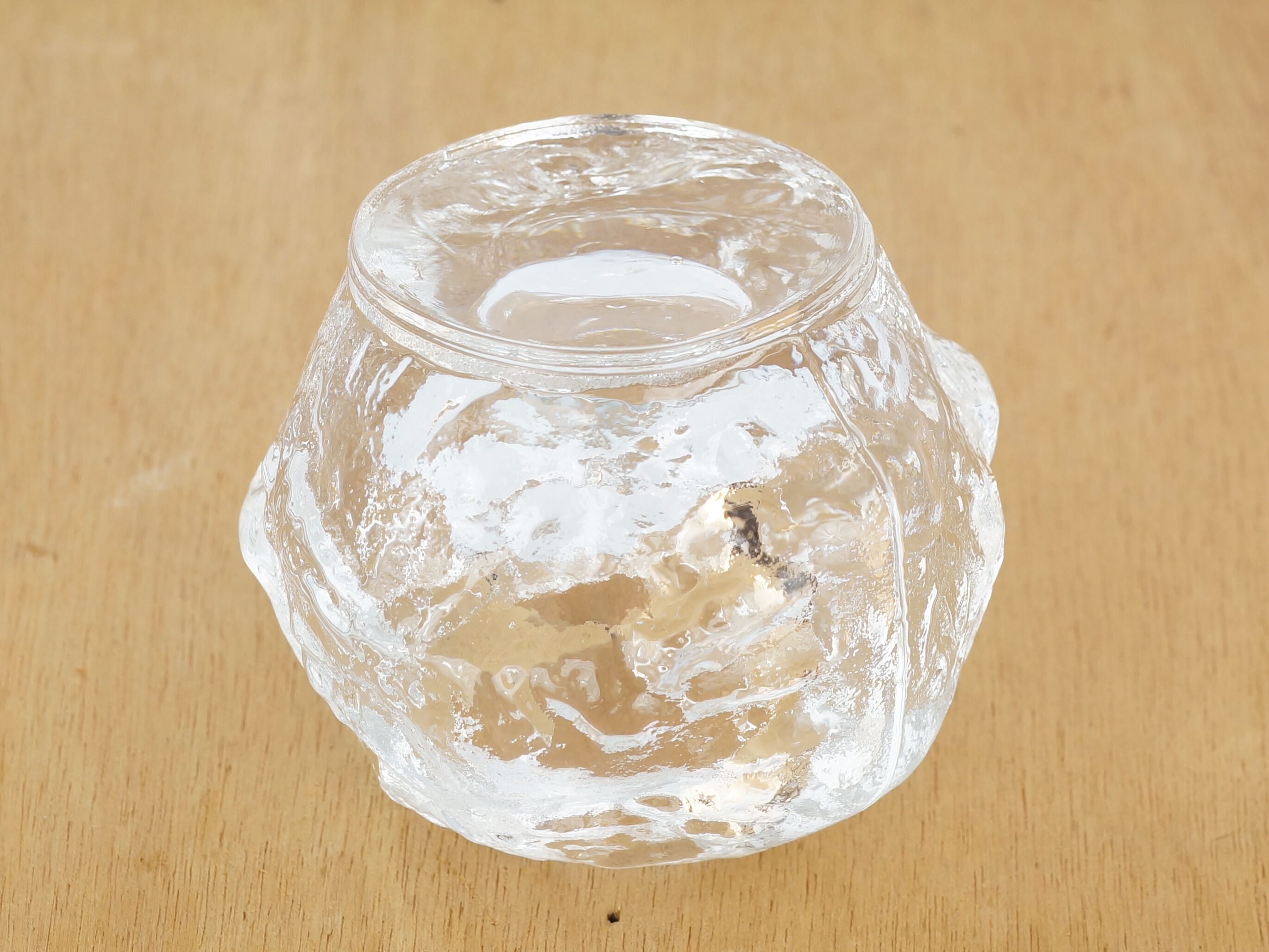 Moulded glass candle holder