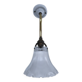 applique porcelaine laiton verre holopane  début XXème