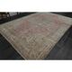1970s Vintage Persian Handmade Wool Cotton Pink Area Rug 243x353
