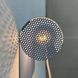 Light blue perforated metal suspension by Abo Randers, Danish postmodern, 1980s.