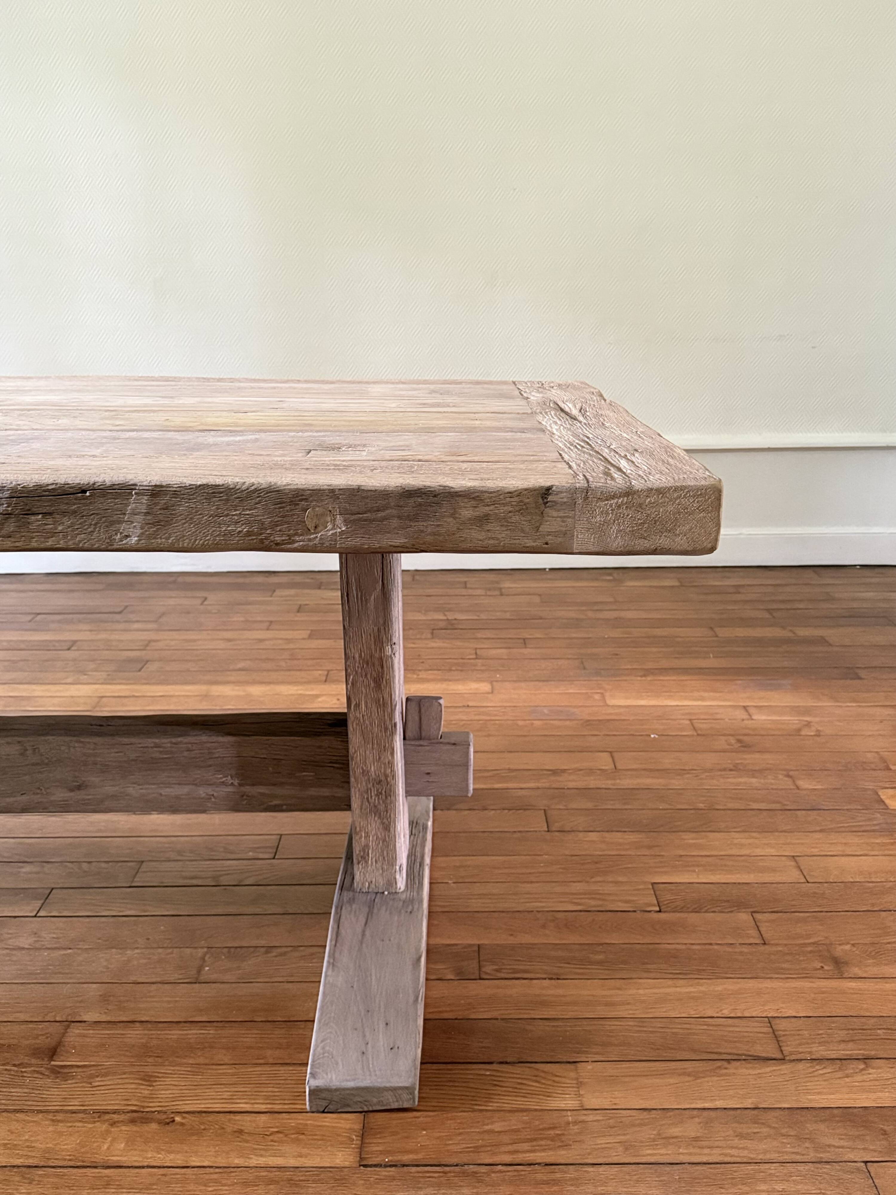 Farmhouse table in old solid oak - HED 200 x 100 cm