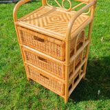 Vintage rattan chest of drawers