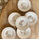 Set of 6 vintage Salins soup plates