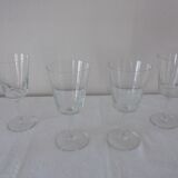 Lot 4 glasses of chiseled crystal wine