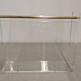 Acrylic magazine rack by David Lange, France circa 1970.