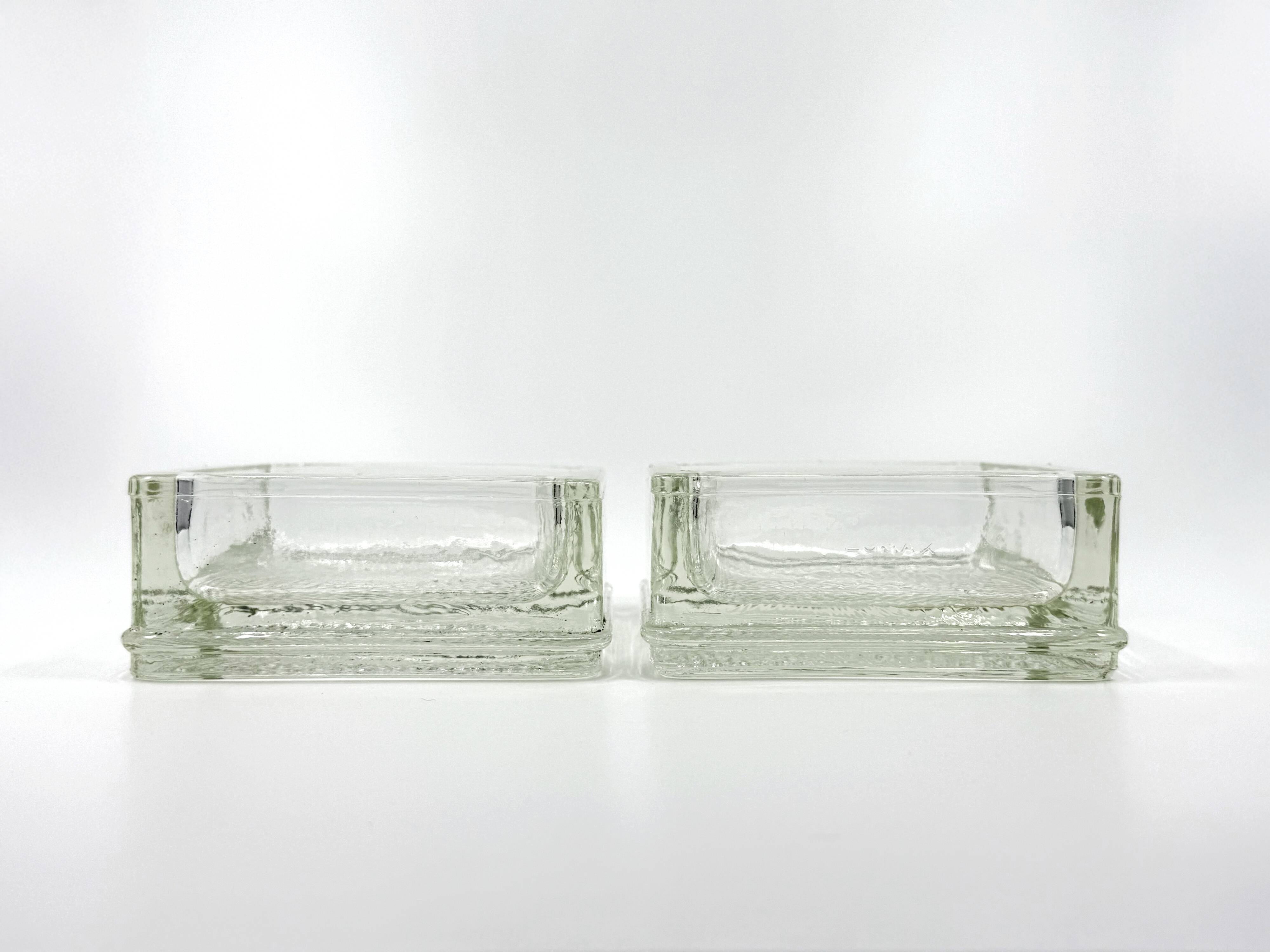 2 Pocket emptiers/ashtrays/paperweights • Lumax • Saint-Gobain • 1950