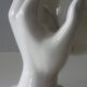 Applique main céramique blanche et opaline 1970