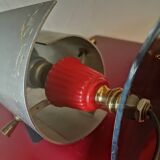 Bedside lamp desk guariche style rockabilly brushed steel 1960