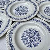 6 hollow plates blue flowers