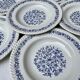6 hollow plates blue flowers