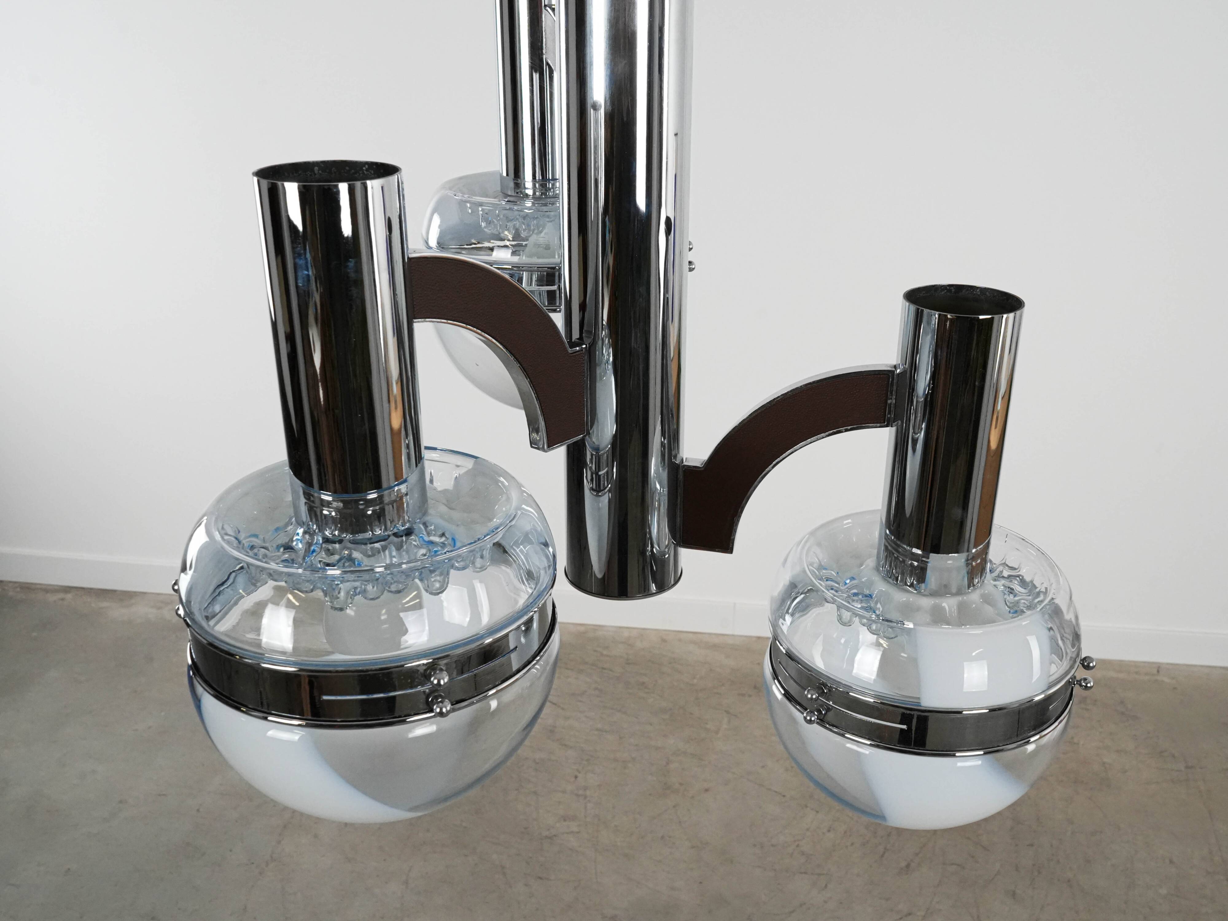 Lustre de style futuriste, verre de Murano, années 1970, fabriqué en Italie