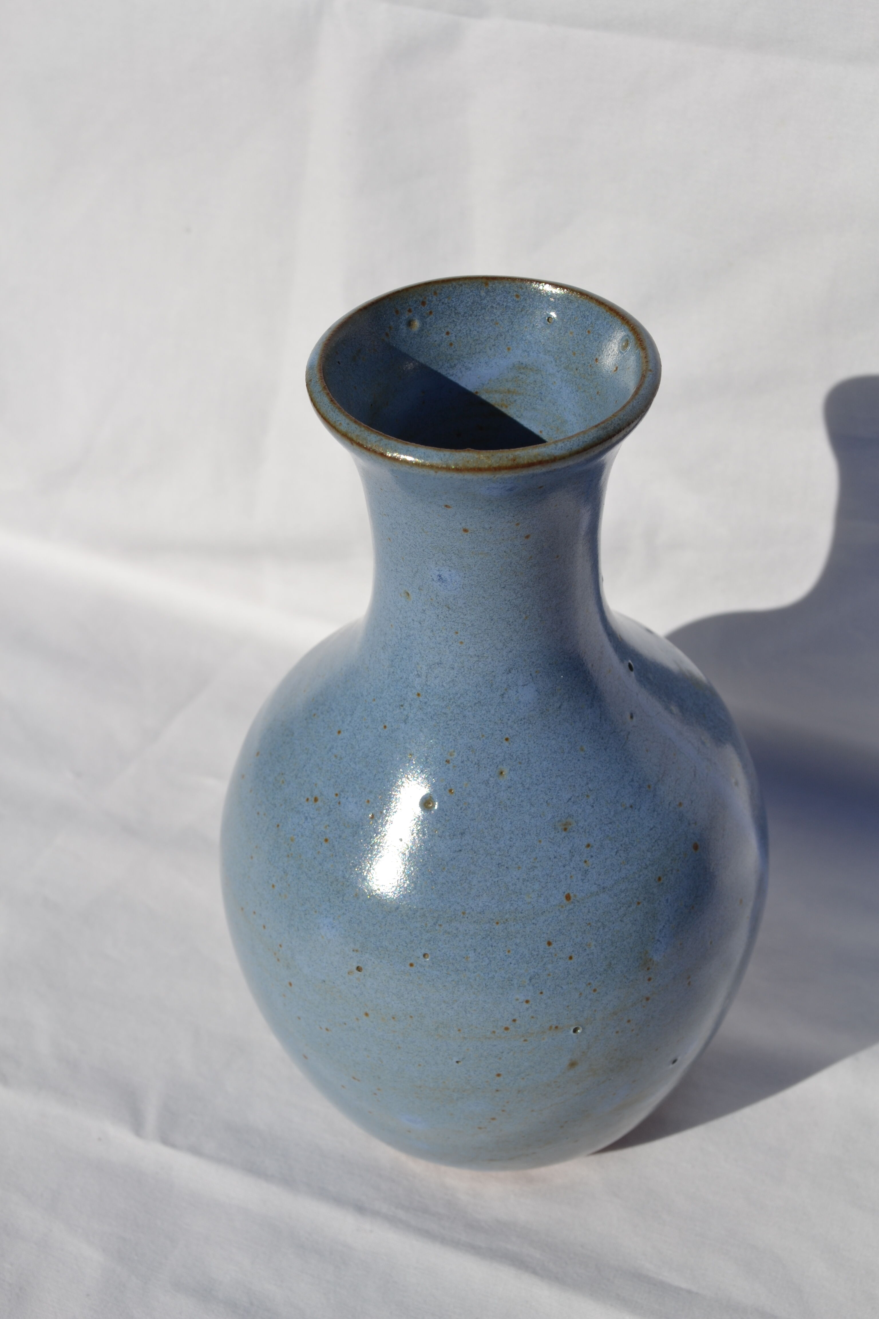 Blue stoneware vase