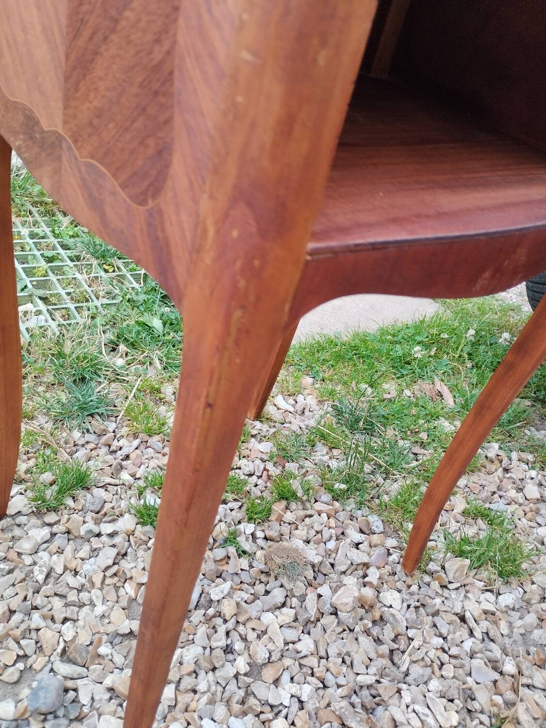 Pair of Louis XVI style marquetry bedside tables