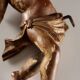 Pair of ancient cherubs in carved lacquered and gilded wood, Italy, 18th century.