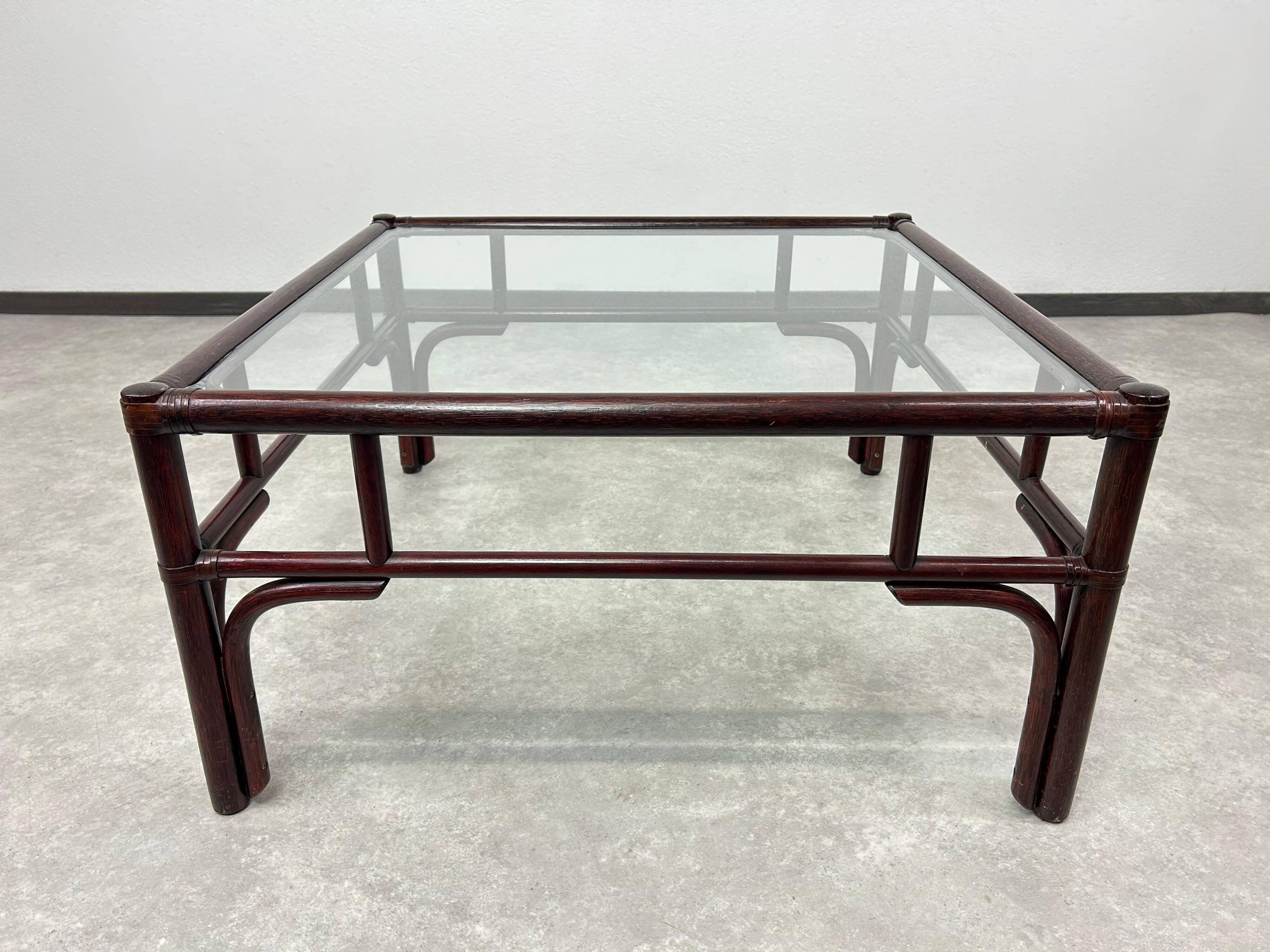 Table basse en bambou moderne du milieu du siècle par Gervasoni