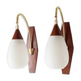 Paire d'appliques scandinaves 1960 vintage