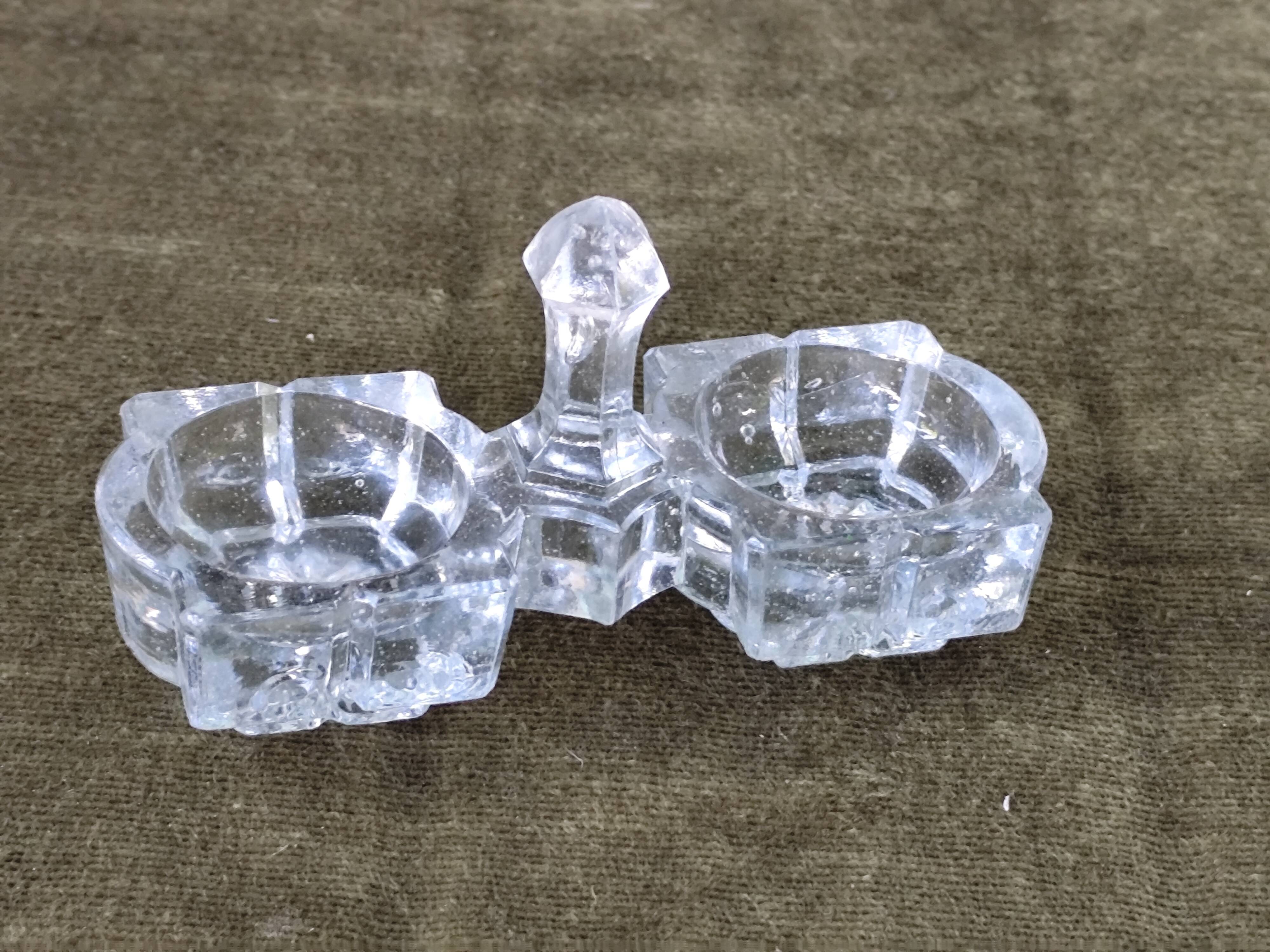 Antique Vintage Glass Salt and Pepper Shakers