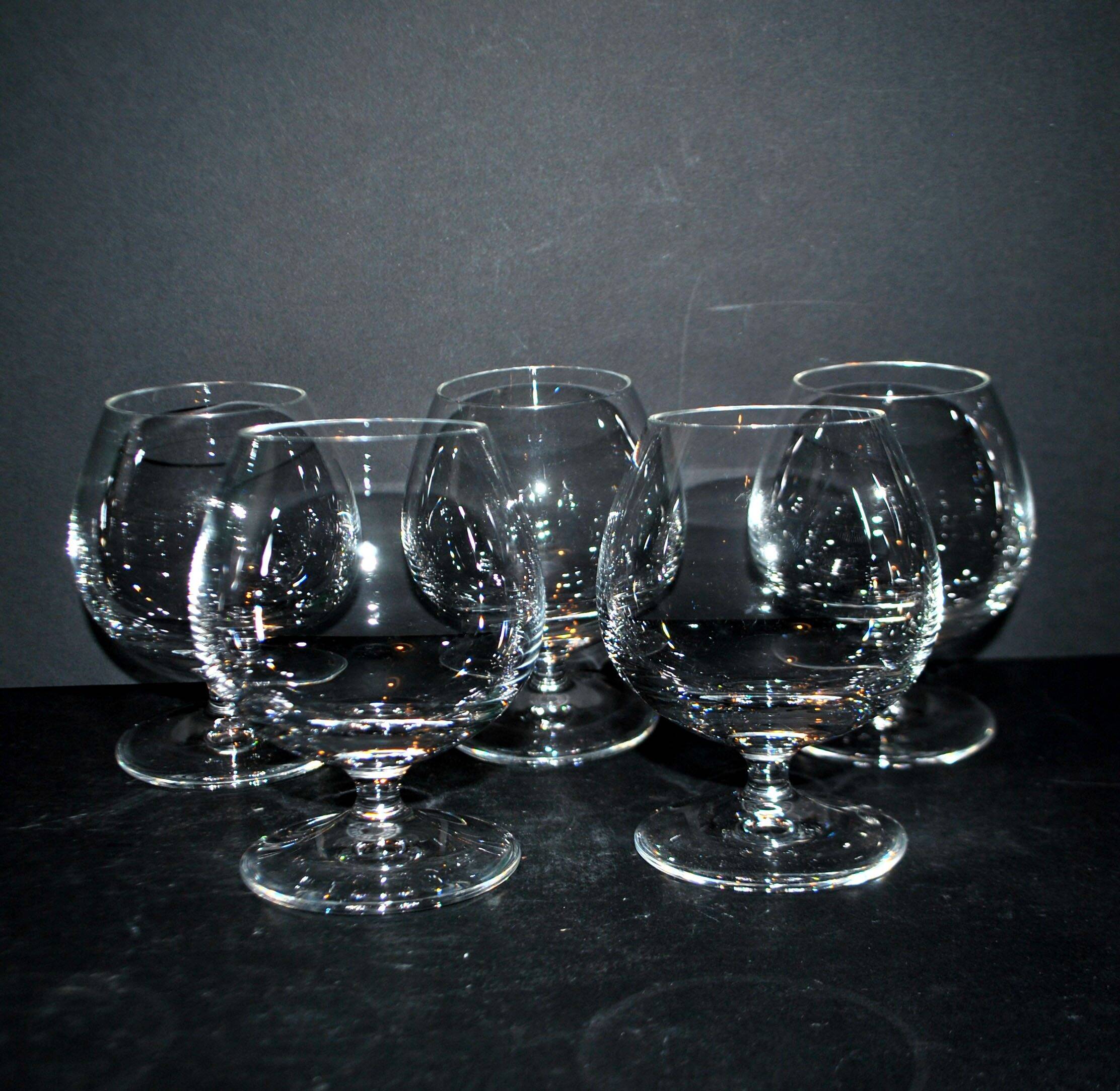 V&B Villeroy Boch lot de 5 verres ballon cognac brandy en cristal