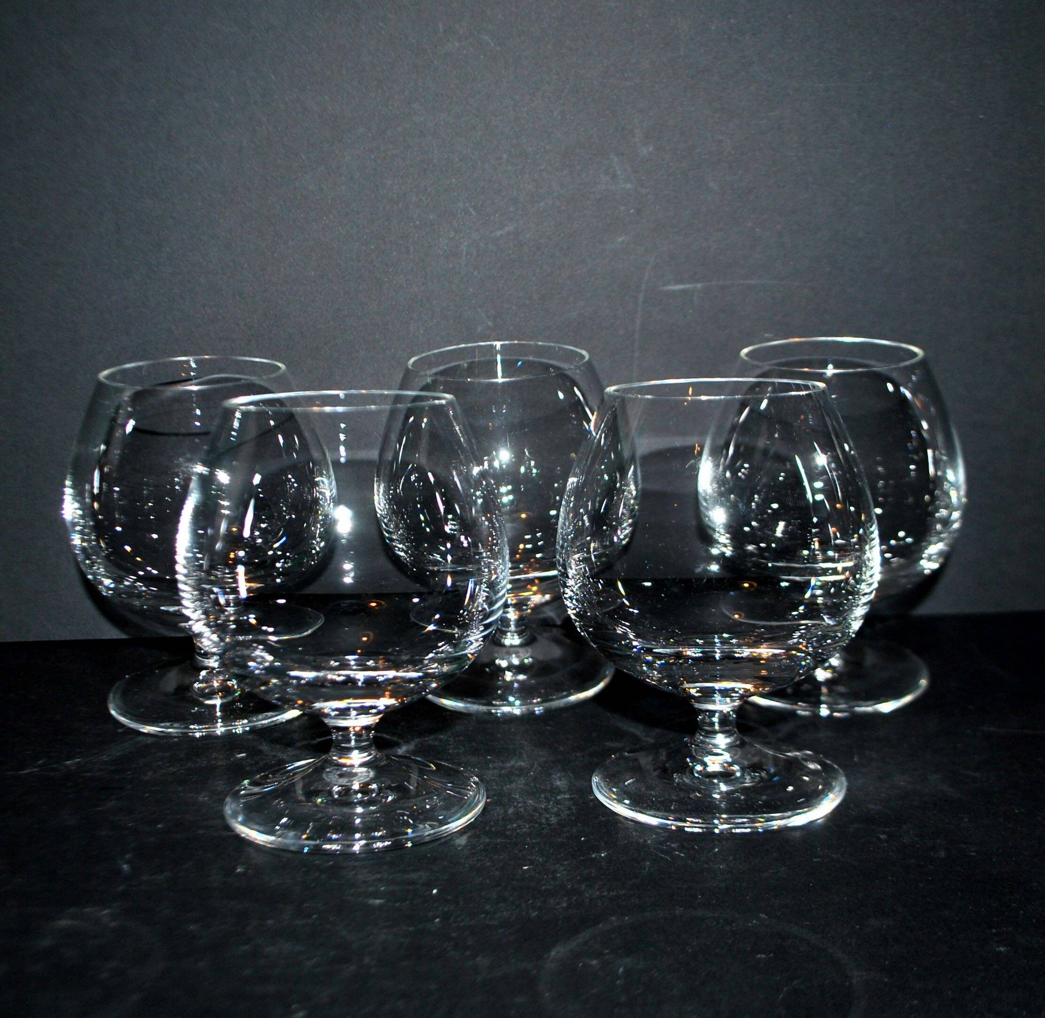 V&B Villeroy & Boch set of 5 crystal balloon glasses for cognac and brandy