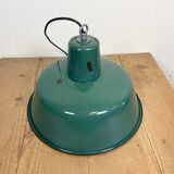Industrial Green Enamel Pendant Lamp, 1960s