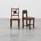 Art Deco oak side chair with carved rosette back and turned front legs, Bel